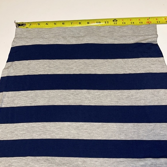 Mango Blue and Grey Striped Stretch Cotton Maxi Skirt - Women’s Size XL - Picture 8 of 9